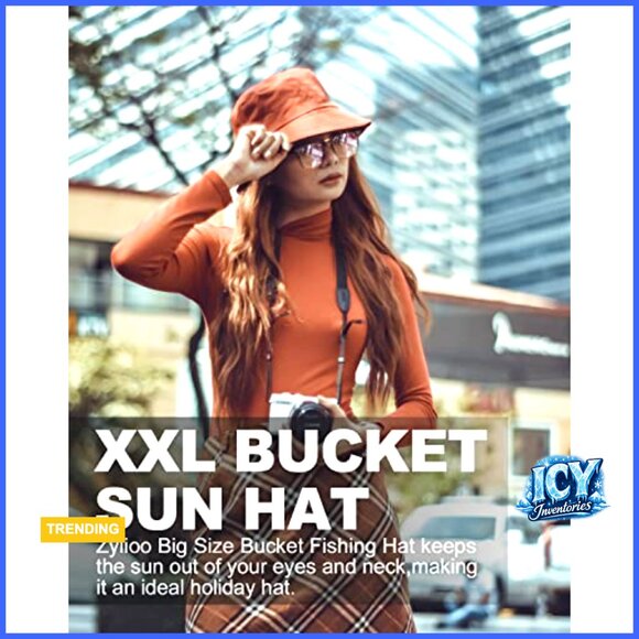 Reversible Bucket Hat with Chin Strap, Cotton, Travel Beach Outdoor Sun Cap main image 5
